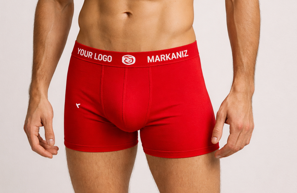 Kırmızı boxer - tasarlanabilir bel kemeri